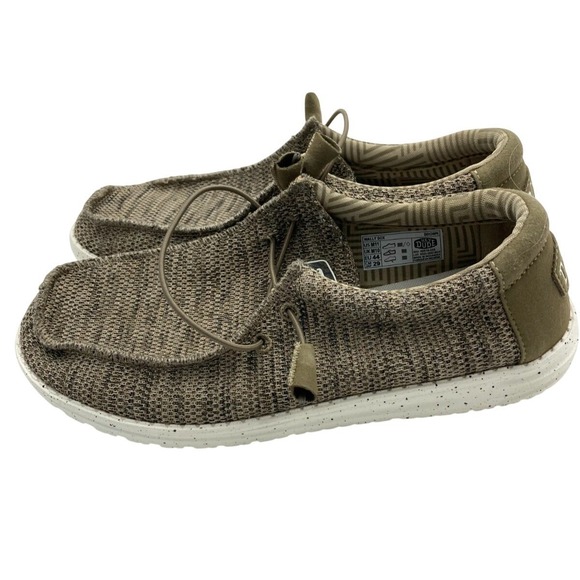 Hey Dude Mens Wally Sox Brown Slip On Comfort Casual Shoes Size 11 - Picture 2 of 13